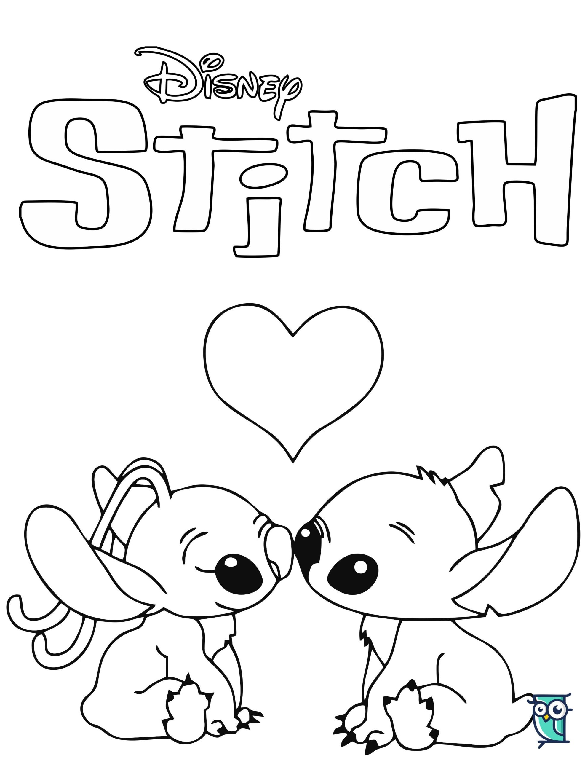 Romance Stitch And Angel Coloring Pages Lilo And Stitch Drawings 