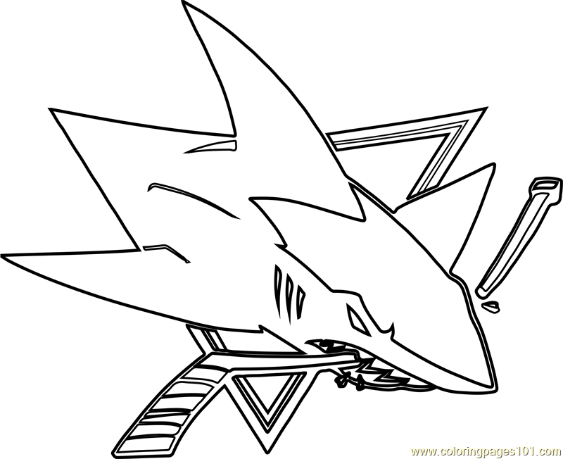 San Jose Sharks Logo Coloring Page Free NHL Coloring Pages 