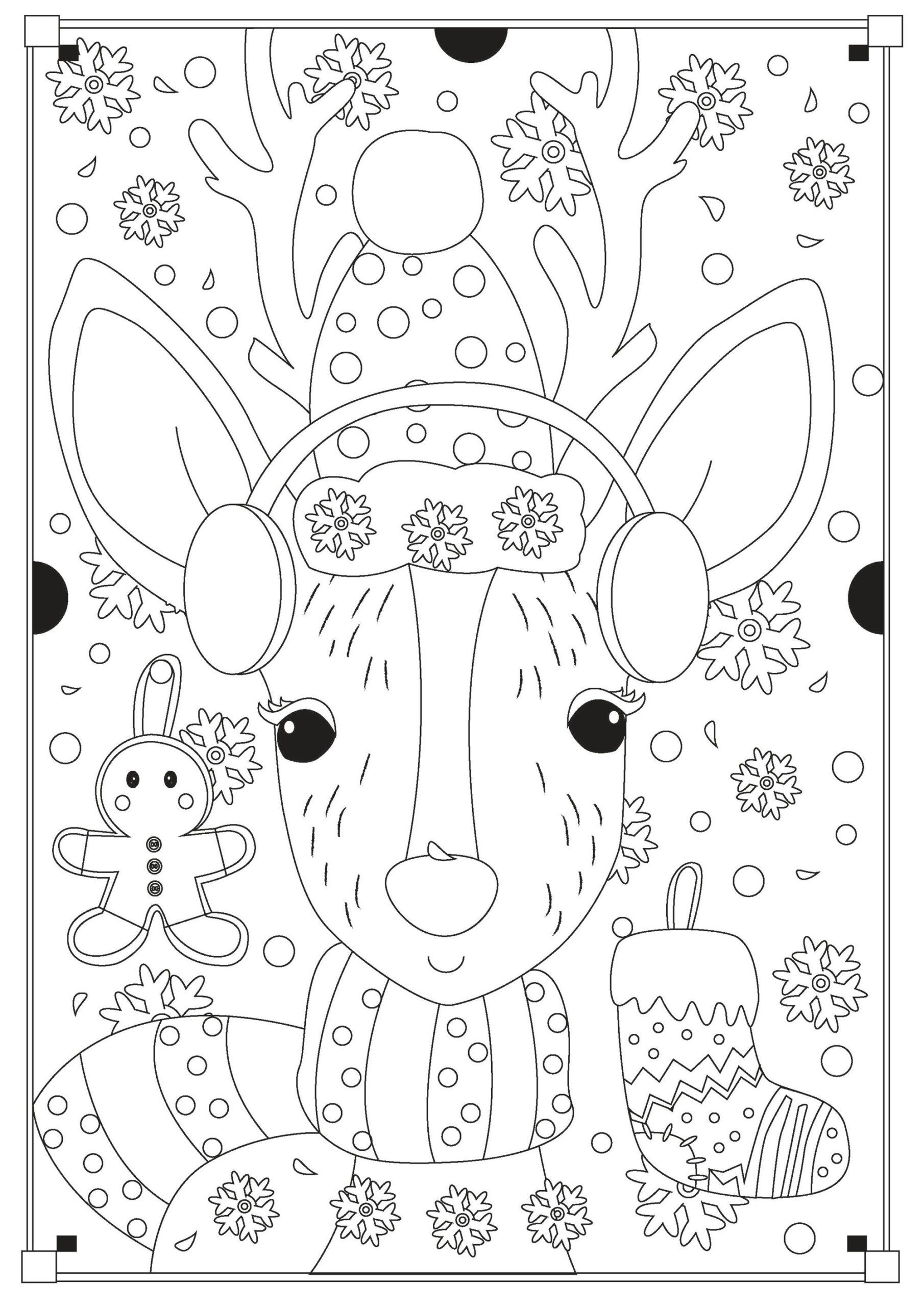 Santa 39 s Reindeer Christmas Kids Coloring Pages