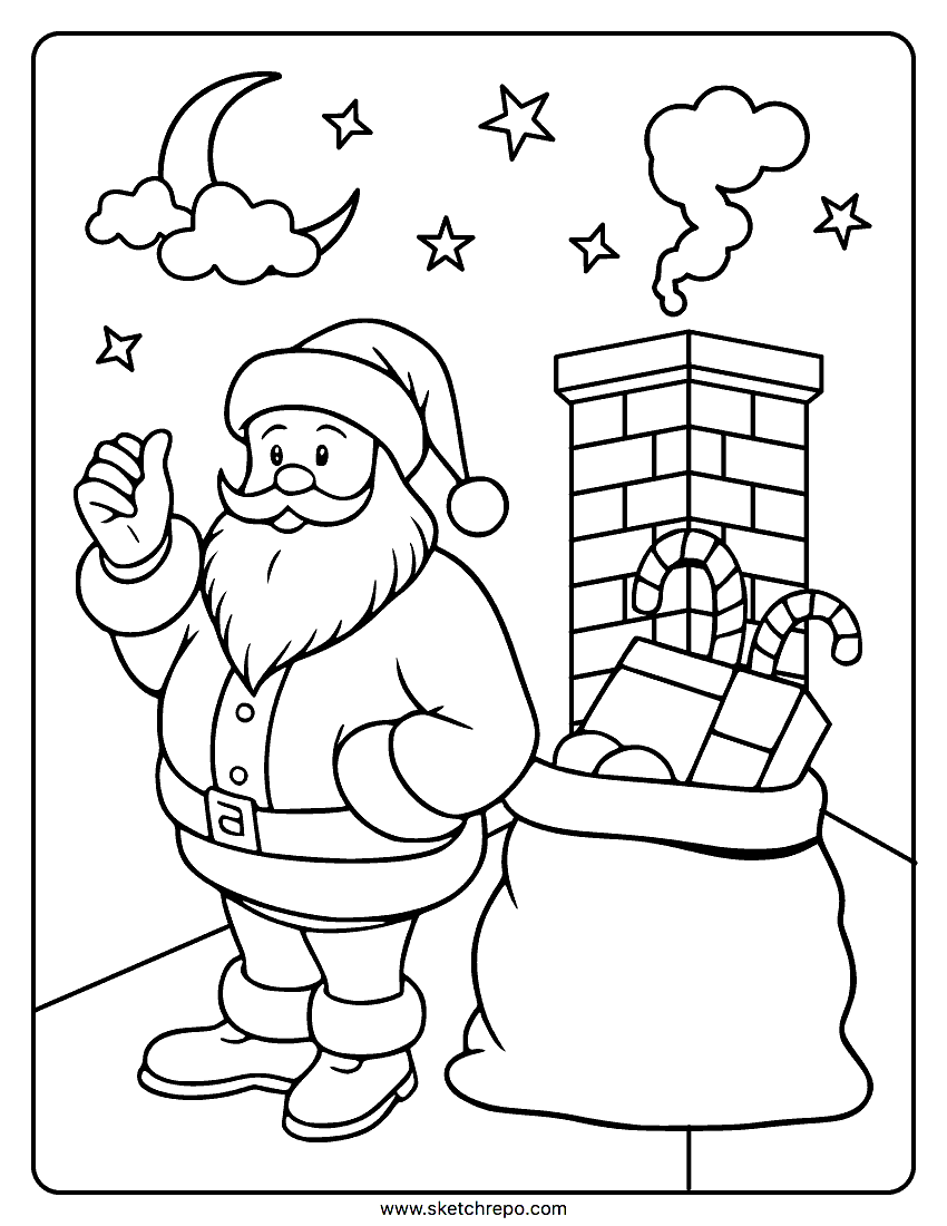 Santa Coloring Pages Sketch Repo