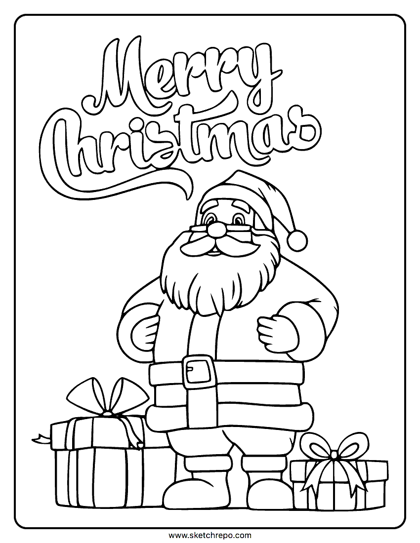 Santa Coloring Sheet Sketch Repo