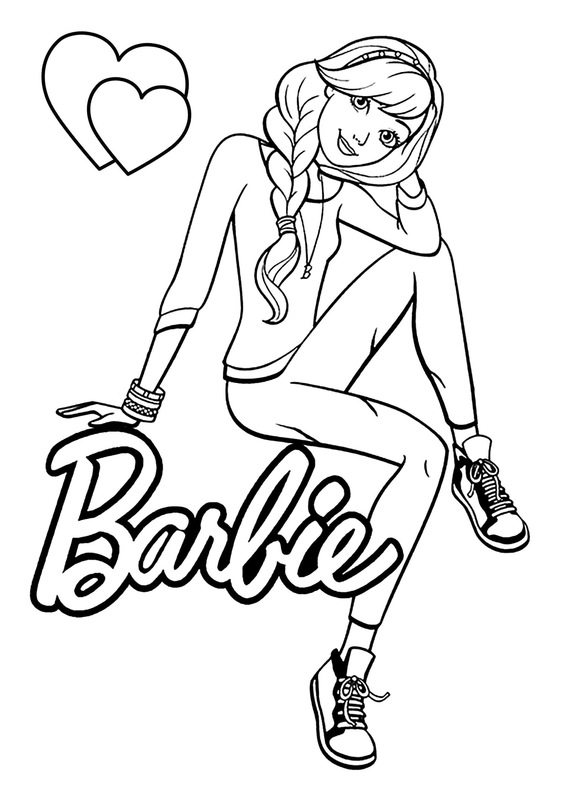 Simple Barbie Coloring Barbie Coloring Pages For Kids