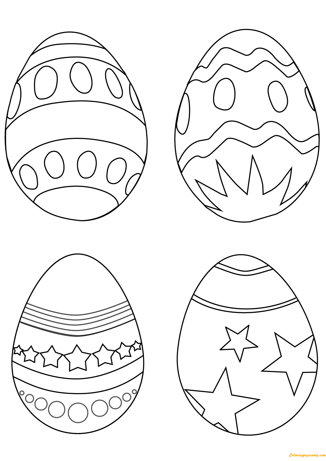 Simple Easter Eggs Coloring Page Free Printable Coloring Pages