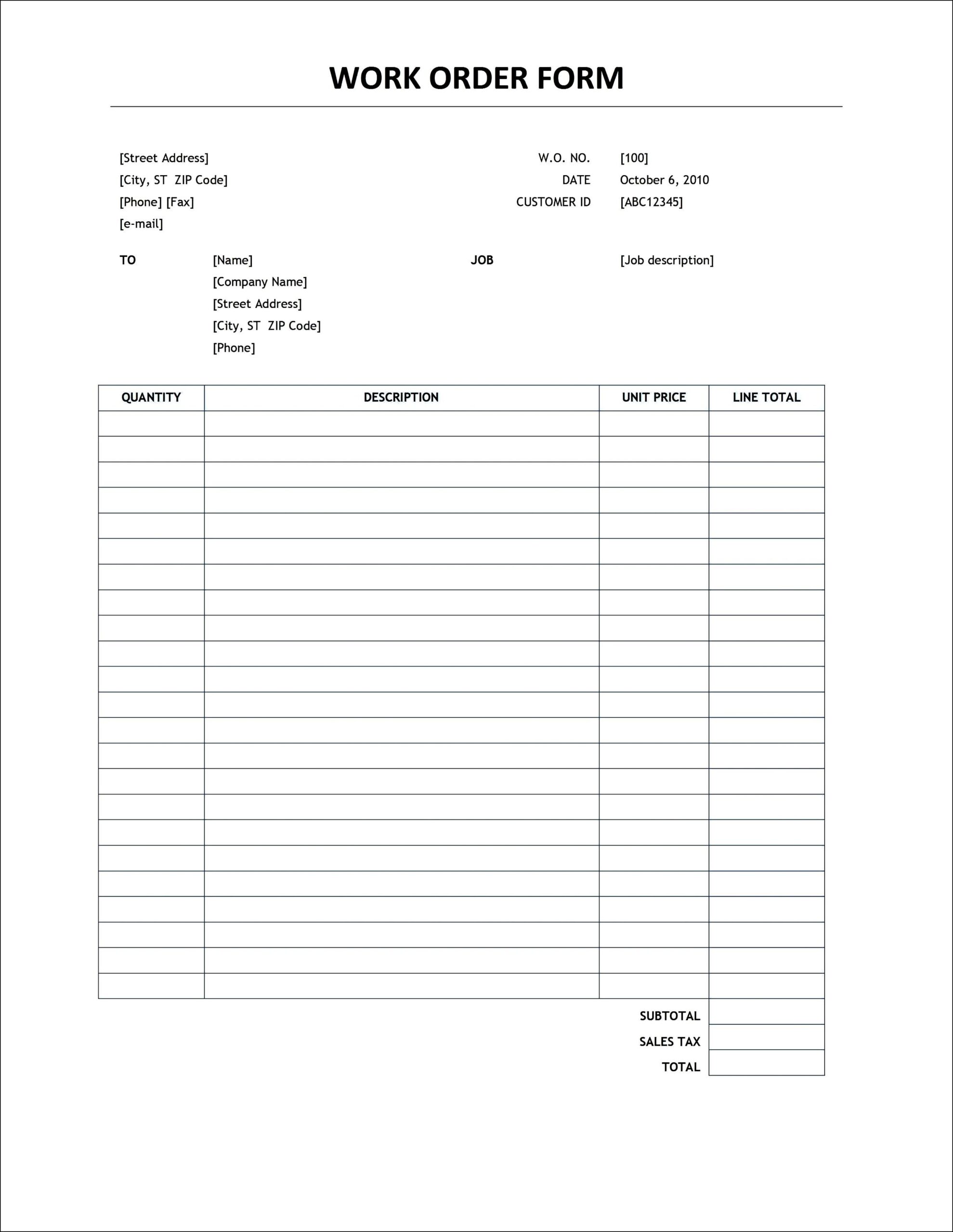 Simple Order Form Template Printable Printable Forms Free Online