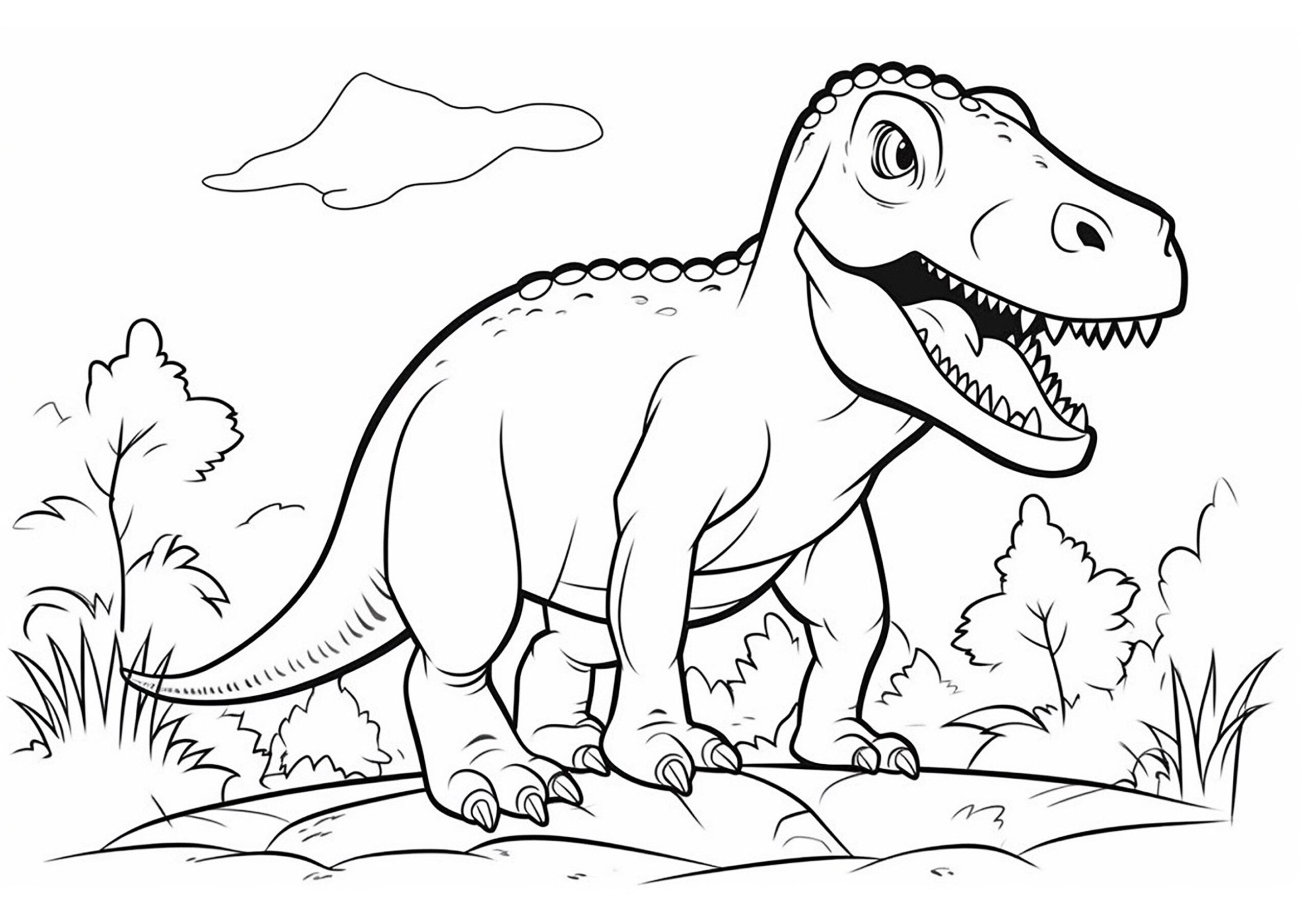 Simple Tyrannosaurus Rex Dinosaur Coloring Pages