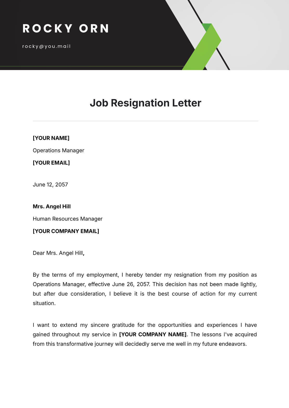 Sle Resignation Letter Template Word Free Printable Infoupdate