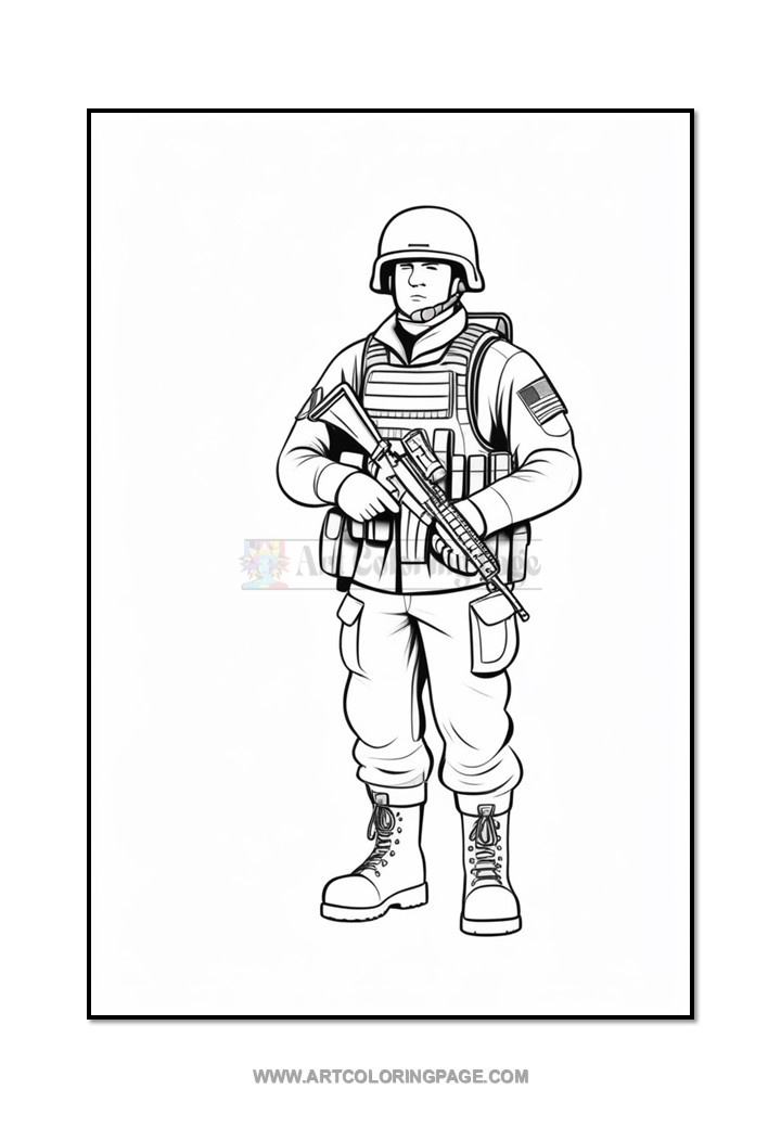 Soldier Inside Cave Coloring Page Printable Vol 6 For All Age