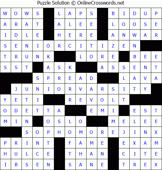 Solution For Crossword Puzzle 6433