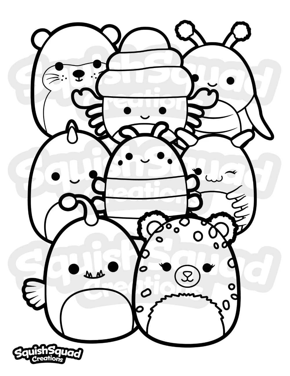 Squishmallow Coloring Page Printable Squishmallow Coloring Etsy 