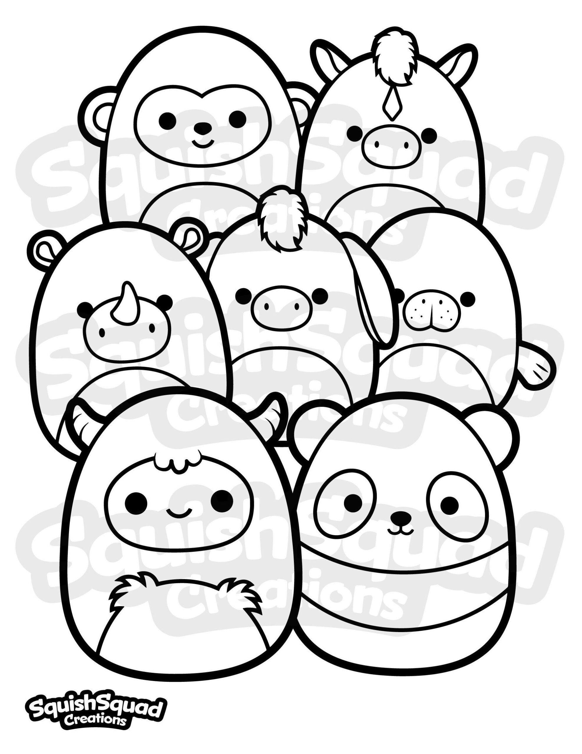 Squishmallow Coloring Page Printable Squishmallow Coloring Page