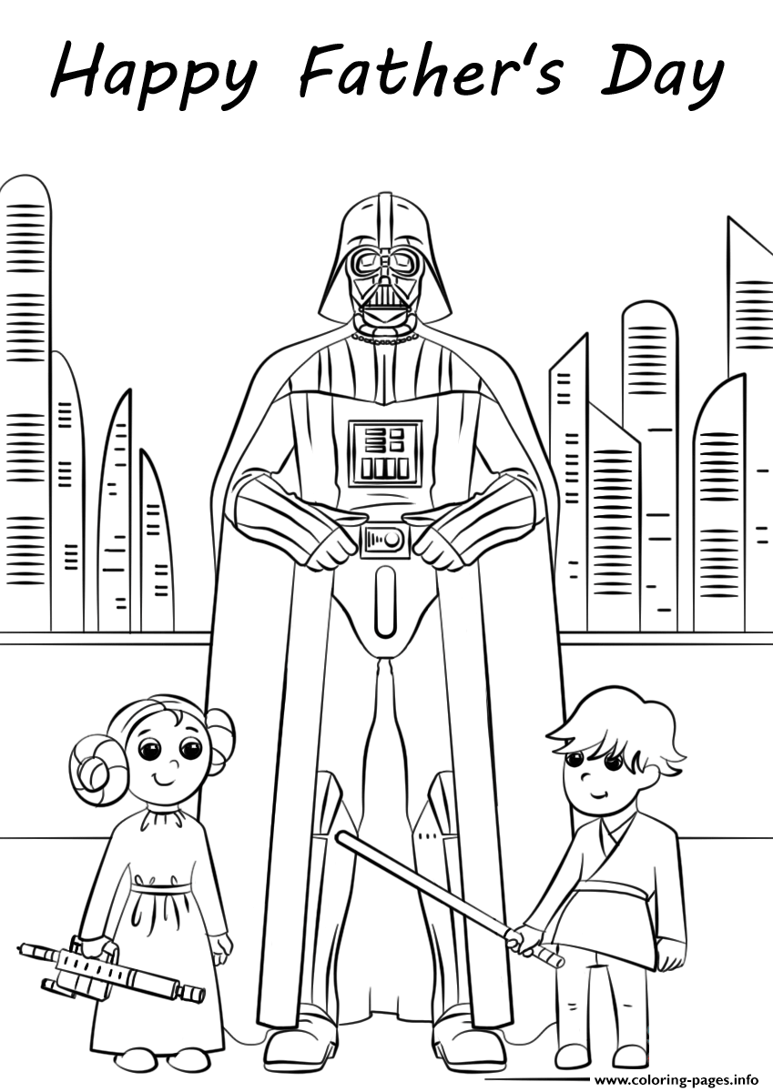 Star Wars Fathers Day Coloring Page Printable
