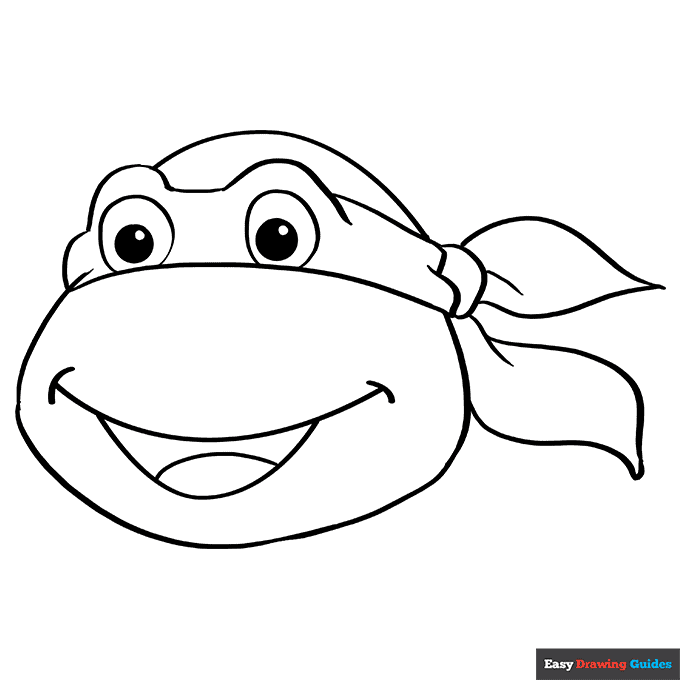 Teenage Mutant Ninja Turtle Face Coloring Page Easy Drawing Guides