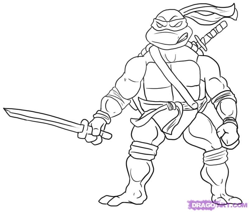 Teenage Mutant Ninja Turtles Coloring Pages Leonardo Coloring Home