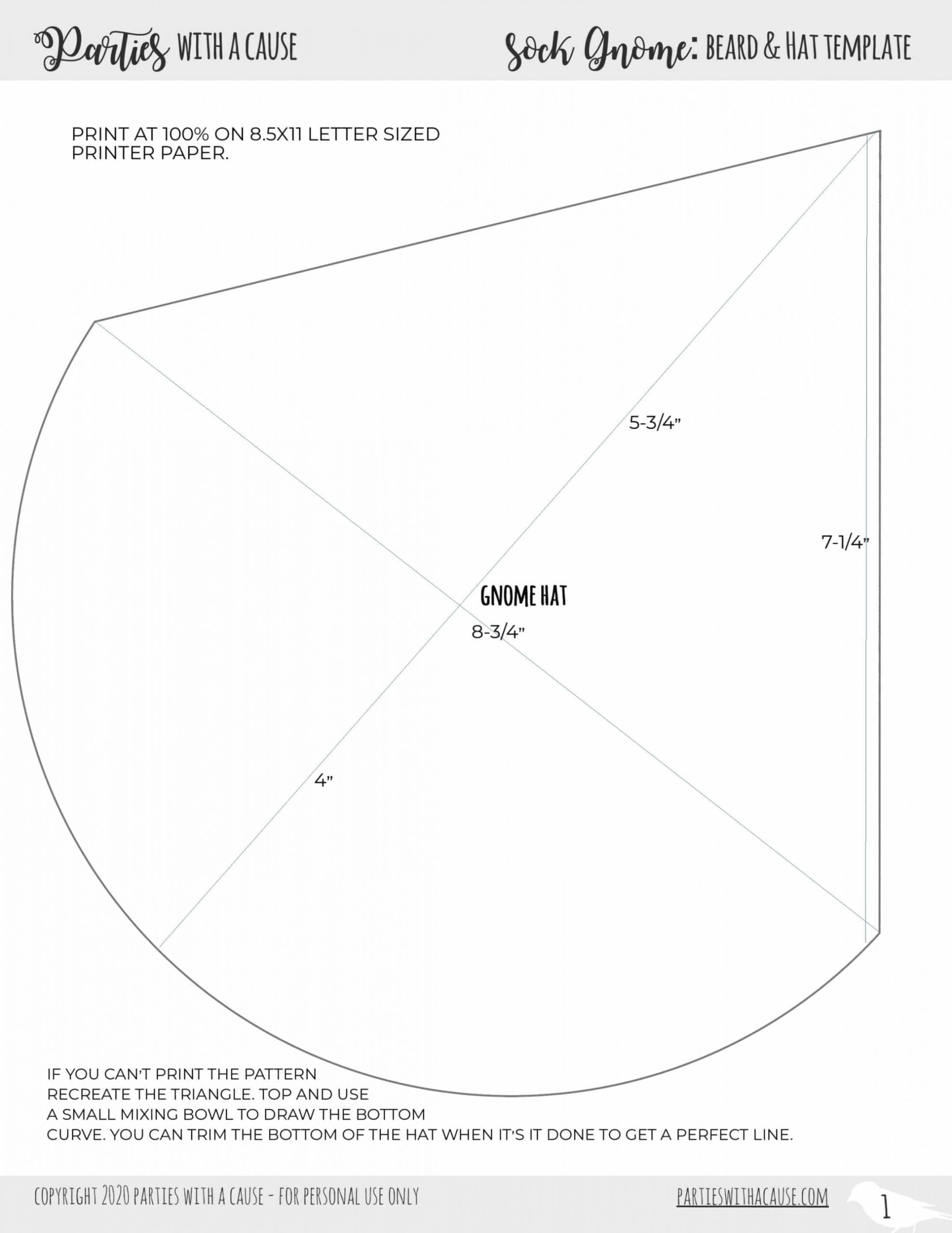Template Free Printable Gnome Hat Pattern FREE Printable HQ