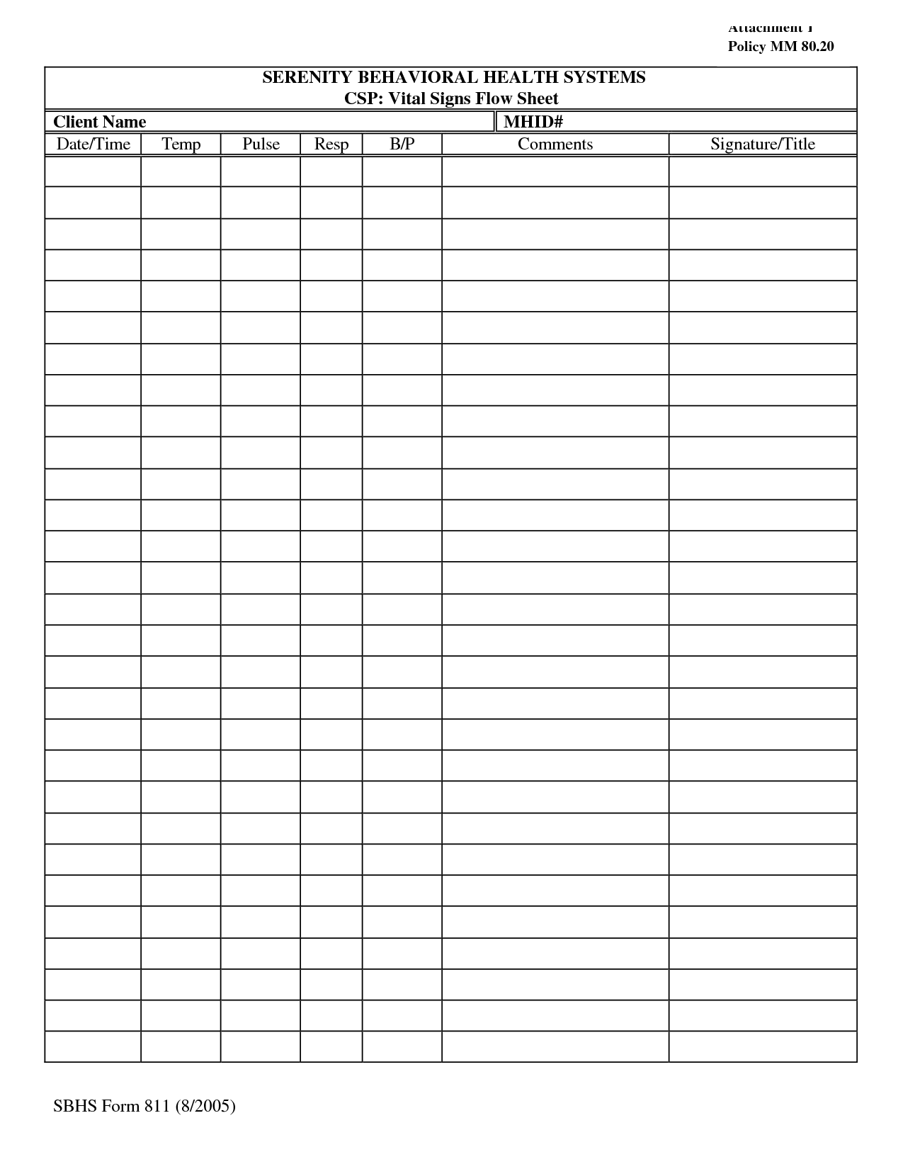 Template Free Printable Vital Signs Flow Sheet Modern Resume Template 