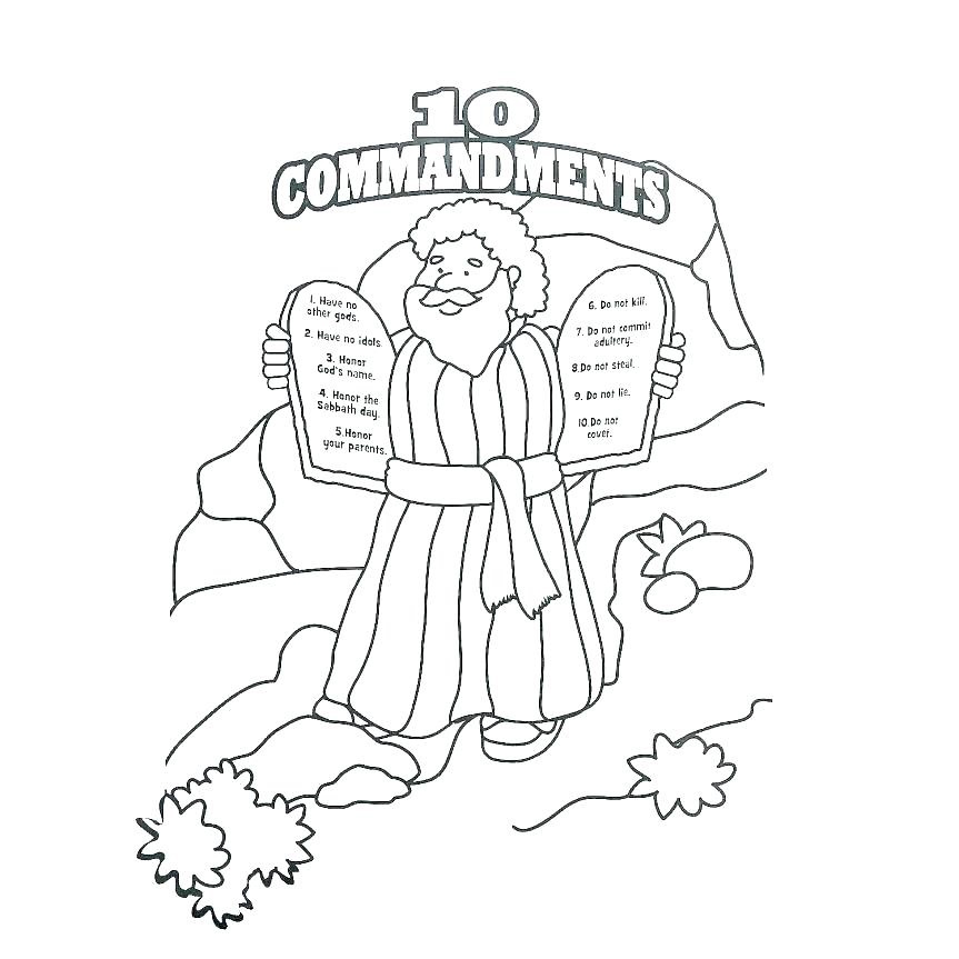 Ten Commandments Coloring Page FREE Printable Color Sheet 10 