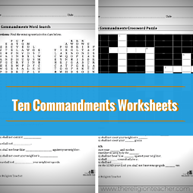 Ten Commandments Word Search And Crossword Puzzle The Religion 