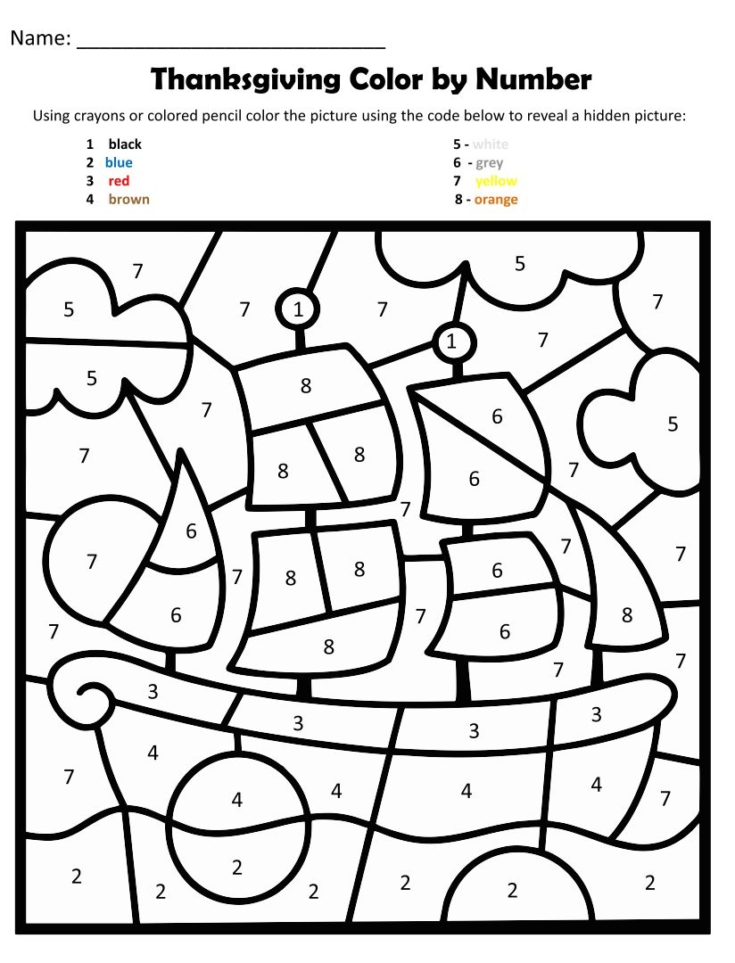 Thanksgiving Color By Number Coloring Pages 15 Free PDF Printables 