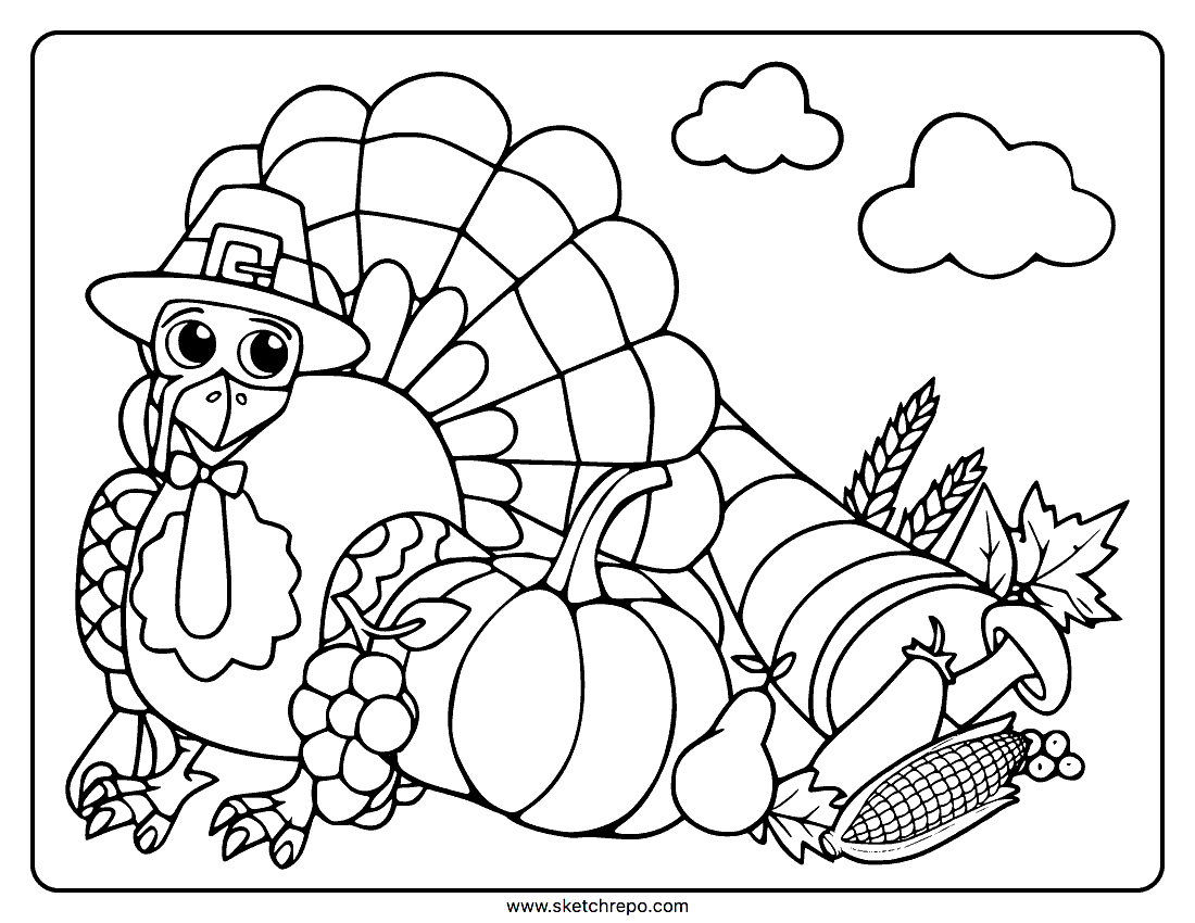 Thanksgiving Coloring Pages Sketch Repo