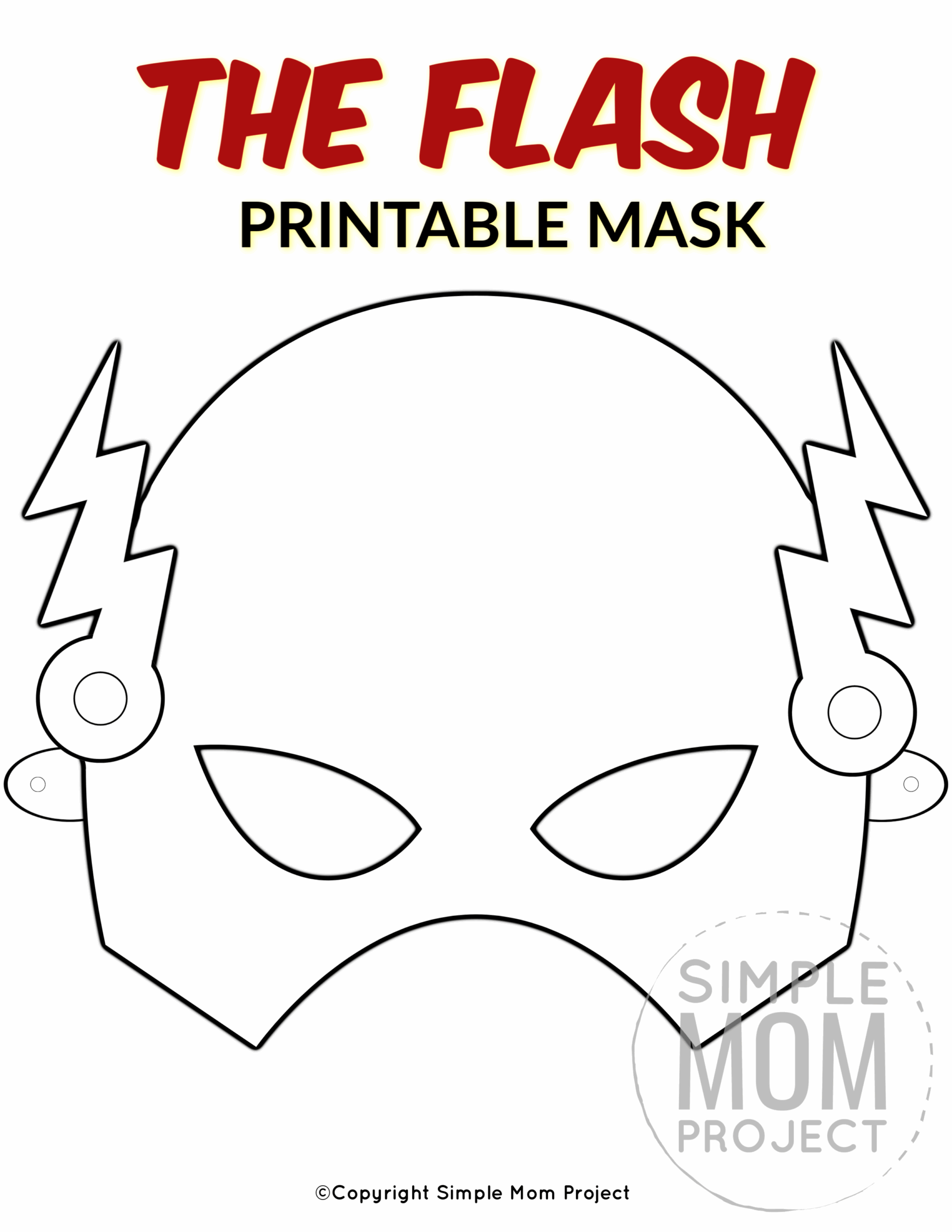 The Flash Free Printable Mask Template Face Masks For Kids Superhero