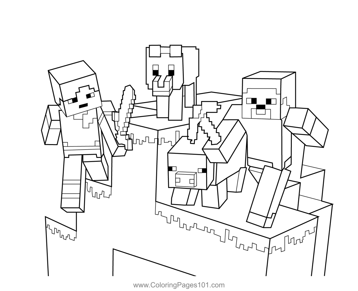The Guardian Minecraft Coloring Page For Kids Minecraft Printable 