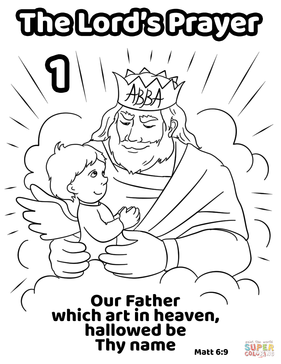 The Lord S Prayer Coloring Pages For Children Coloring Home Free
