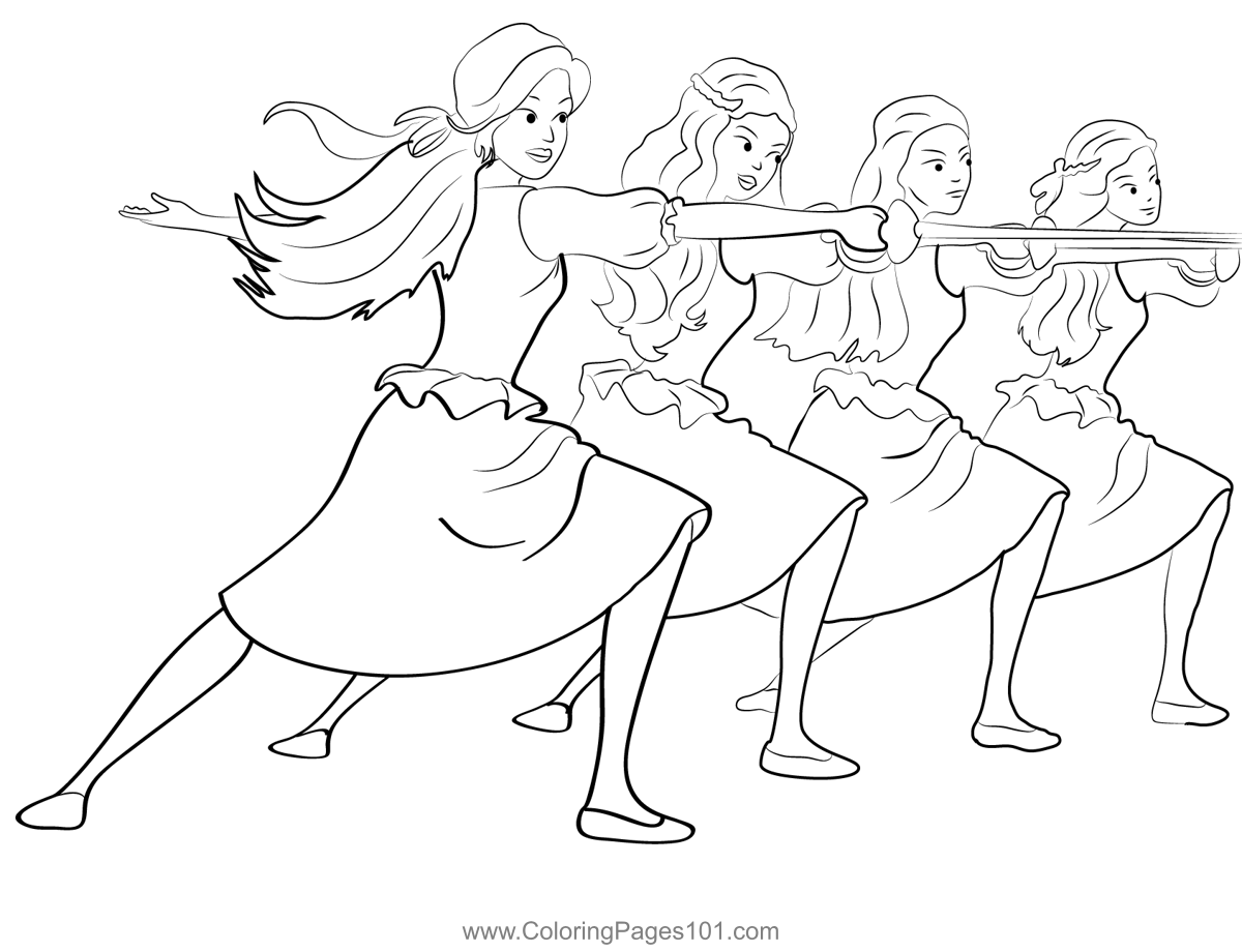 Three Musketeers Barbie Coloring Page For Kids Free Barbie And The 