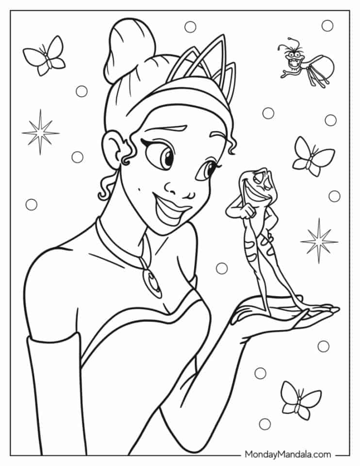 Tiana And Charlotte Coloring Pages Frog Coloring Pages Coloring Porn 