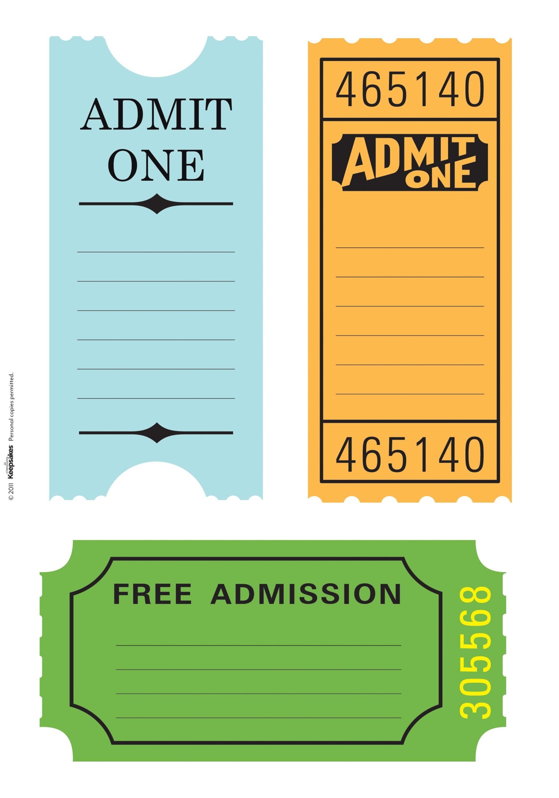 Ticket Template Printable