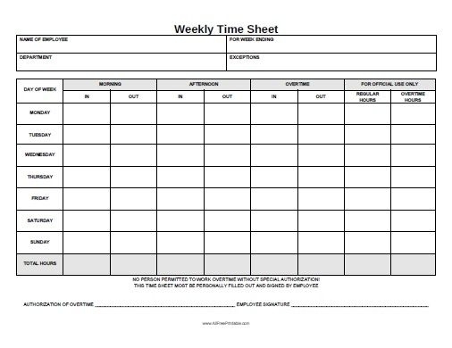 Time Card Templates Free Printable Fillable Form 2023