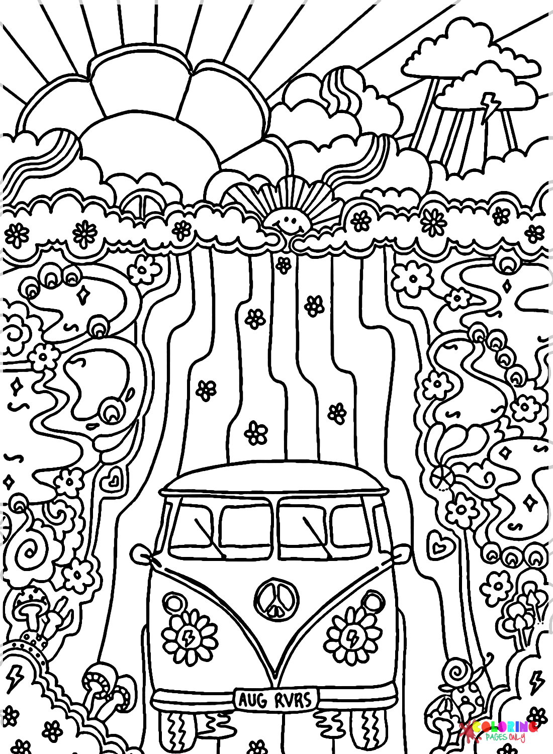 Top 50 Best Hippie Coloring Pages Printable Today Download And Print 