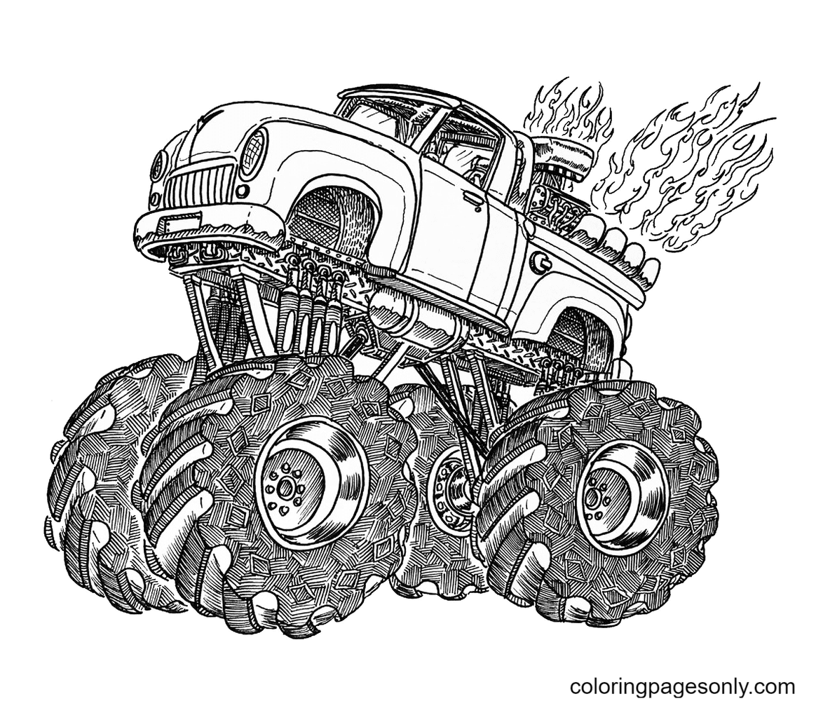 Two Monster Truck Coloring Pages Monster Truck Coloring Pages 