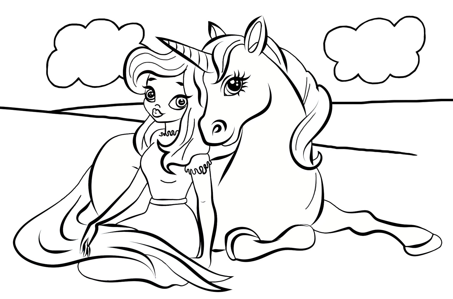 Unicorn Princess Coloring Pages Coloring Home