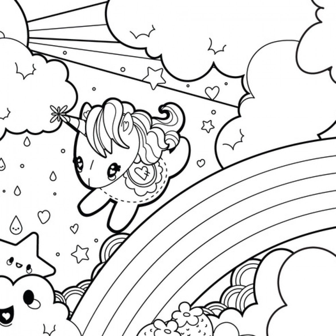 Unicorn Rainbow Coloring Pages Coloring Home