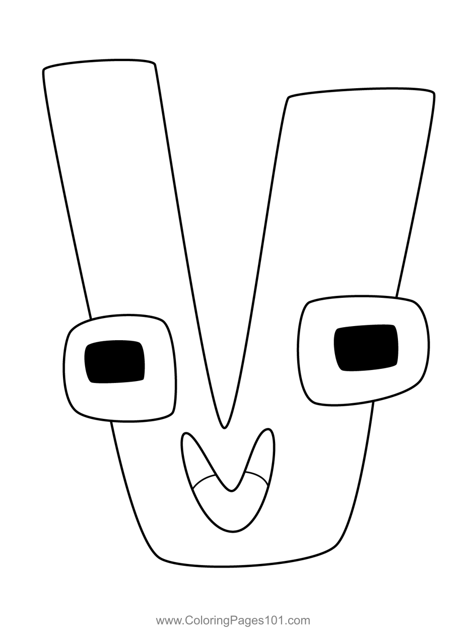V Alphabet Lore Coloring Page For Kids Free Alphabet Lore Printable 