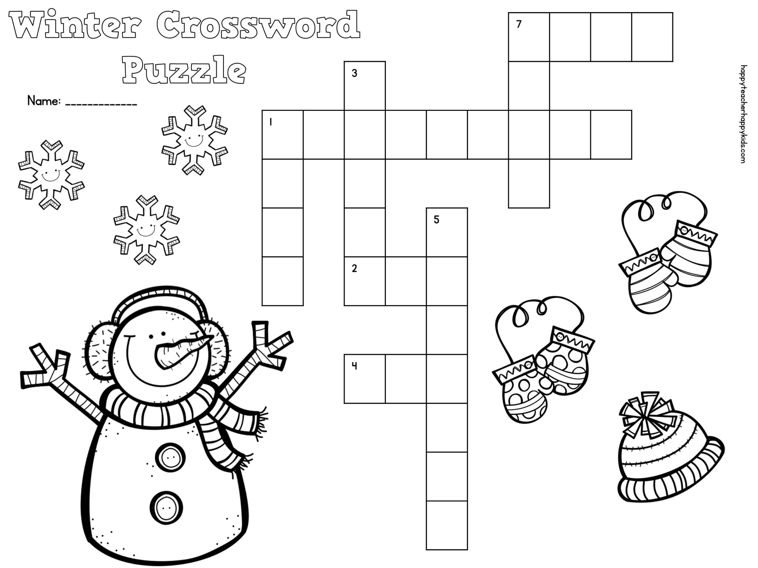 Winter Weather Crossword Puzzle Answer Key Woo Jr Kids Activities 