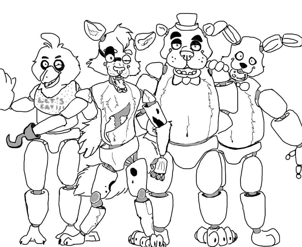 Withered Bonnie FNAF Coloring Page Free Printable Coloring Pages For Kids