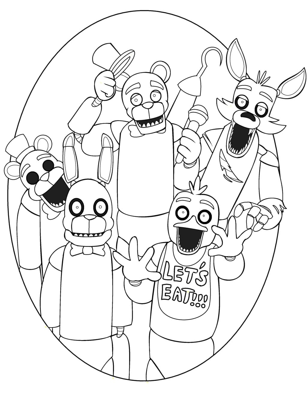 Withered Freddy FNAF Coloring Page Free Printable Coloring Pages For Kids